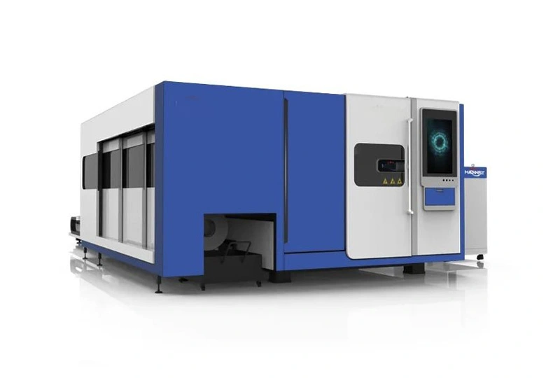Mesin pemotong Laser lembaran dan tabung dengan Platform pertukaran dan penutup